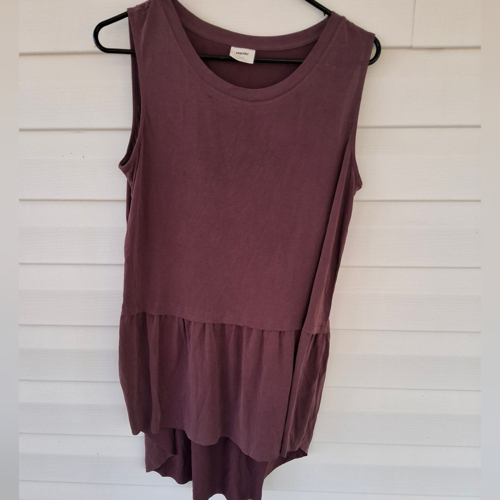 Anthropologie Mote Womens Sleeveless Hi-Low Tunic Burgundy Size Large